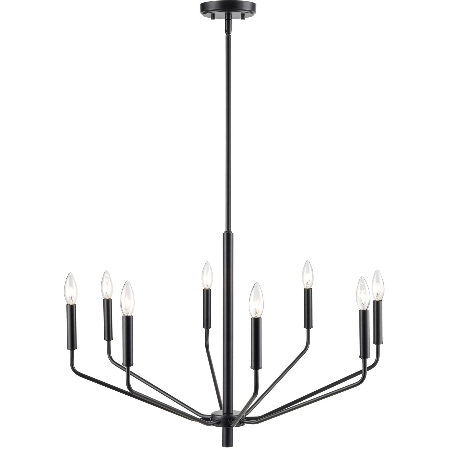 Laurell 8 Light 30 inch Matte Black Chandelier Ceiling Light